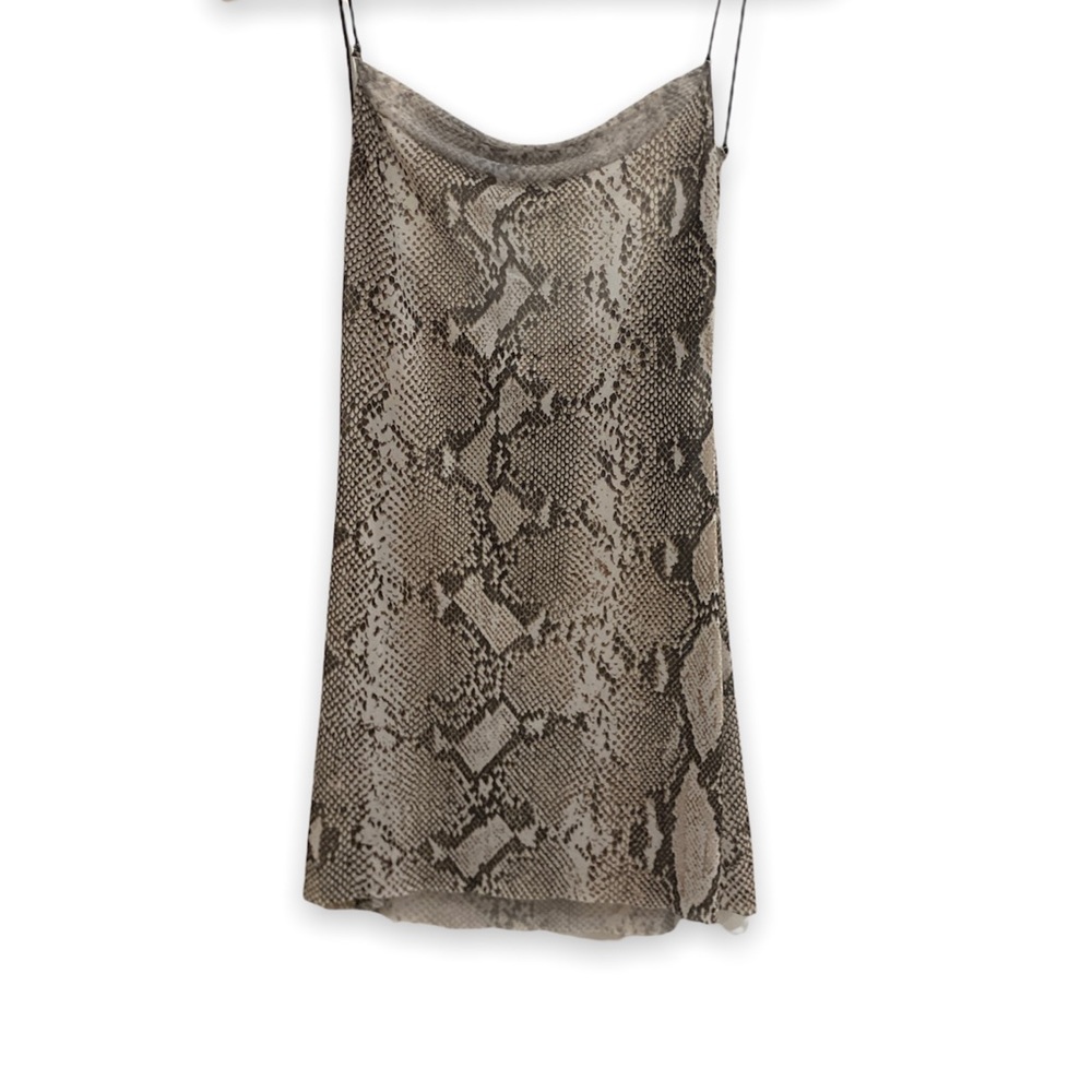 Mesh Snakeskin Slip Dress